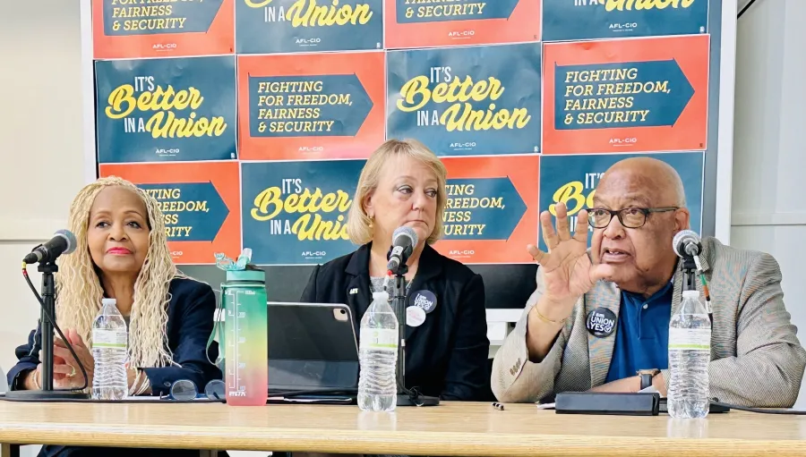 Fred Redmond in Hartford for AFL-CIO's "It's Better In a Union" bus tour